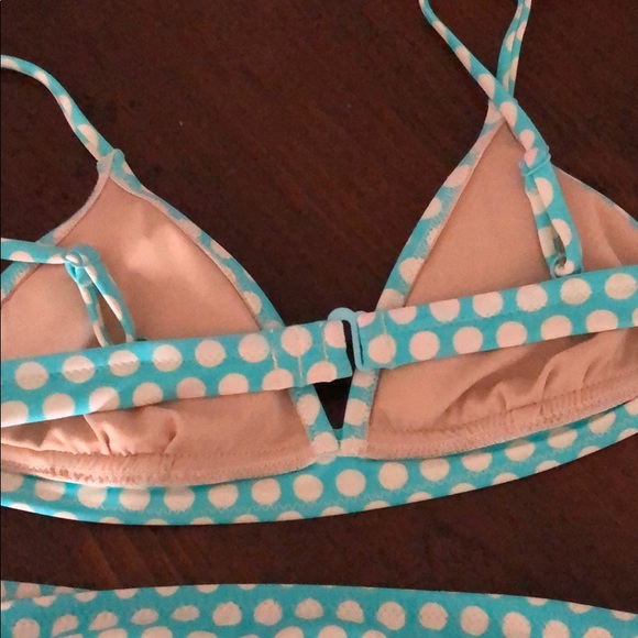 J. Crew XS Blue Polka Dot Bikini Adjustable - Picture 3 of 4